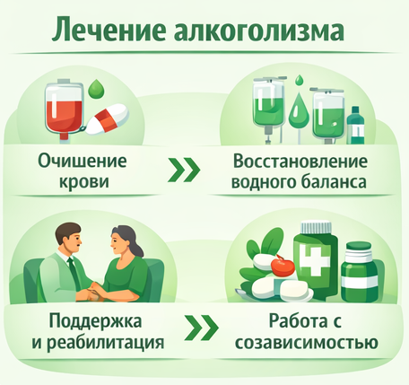 лечение алкоголизма в Унече этапы